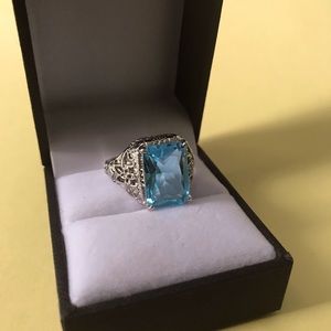 🆕Blue Topaz 4 Carat Statement Ring